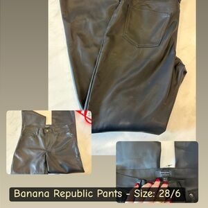 Banana Republic Dark Leather Trousers